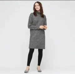 ユニクロ UNIQLO ソフトニットフリースワンピース 長袖 Lサイズ