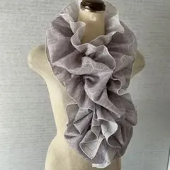 着物反物✨絽刺上布《薄紫》のたっぷりフレアのギャザーストールロング丈