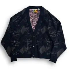 値下げ【VINTAGE】80s 90s 立体 3D ビンテージニットカーディガン