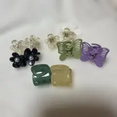 花と蝶モチーフのヘアクリップセット 10個