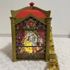 美品:美女と野獣 ステンドグラスポップコーンバケット（ライト付き）