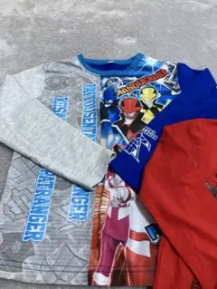 戦隊キャラクター 長袖カットソー 2枚セット　110cmと120cm