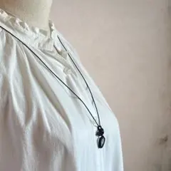 【週末だけ値下げ中】天然石マクラメネックレス ホワイトラブラドライト×アメジスト