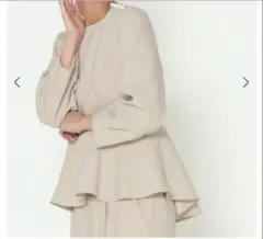 ヤマダヤ　パールアクセントペプラムブラウス　FENNEL　入学式　卒業式