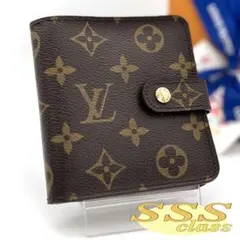 【SSS級美品】ルイヴィトン モノグラム コンパクトジップ 折り財布 ブラウン