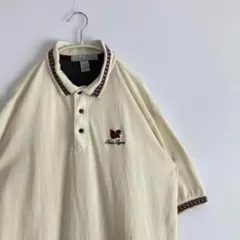 90s~ ヴィンテージ レトロ US古着 半袖 ポロシャツ ユニコーン 刺繍 白