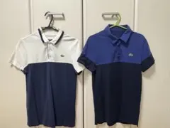 LACOSTE ポロシャツ ホワイト/ネイビー US XS