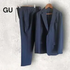 美品！　GU　セットアップ　イージーパンツ　洗える　ネイビー　チェック