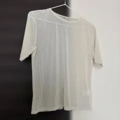 GU クリーム色 シアーTシャツ Lサイズ