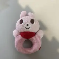 MIKIHOUSE ウサギのリング型ラトル ピンク