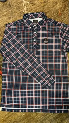 GREG NORMAN チェック柄 長袖ゴルフシャツ M