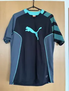 PUMA スポーツウェア Mサイズ 半袖シャツ 黒/青