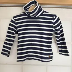 baby GAP ネイビーと白のストライプ タートルネック 12-18ヶ月