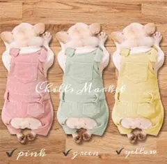 サロペット グリーン M オーバーオール 犬の服 犬服 犬 服 ペット 韓国