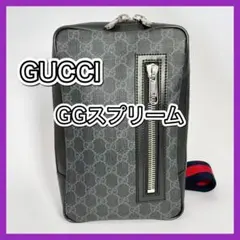 【美品】GUCCI グッチ メンズ ボディバッグ GGスプリーム シェリー 黒