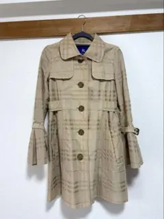 【Burberry Blue Label】コート シャドーチェック ベージュ38のサムネイル