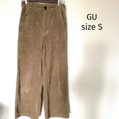 GUレディースコーデュロイワイドパンツ