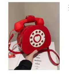 電話型赤ショルダーバッグ