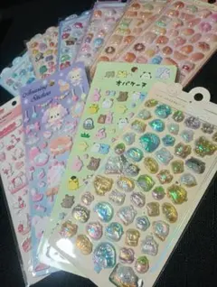 １０枚ボンボンドロップシール風セット☆柄ダブりあり、ホログラム入り☆シール交換に