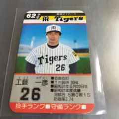 【激レア】昭和の野球カード 昭和62年度 タカラプロ野球カード 渡真利克則 阪神タイガース 62