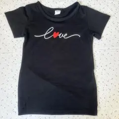 ベビー、キッズ子供服　SHEIN 黒 ワンピース　love プリント　90のサムネイル
