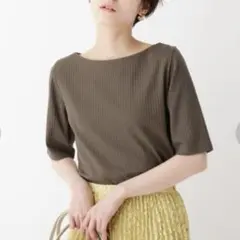 OPAQUE.CLIP スーピマコットン リブカットソー