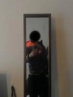 NIKEフード付きダウンジャケット 黒/オレンジ