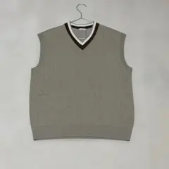 GU ジーユー ニットベスト チルデンニット ベージュ Mサイズ 春秋 メンズのサムネイル