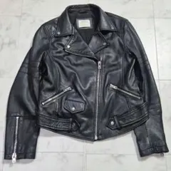 ザラ ウーマン 羊革 ダブルライダースジャケット L