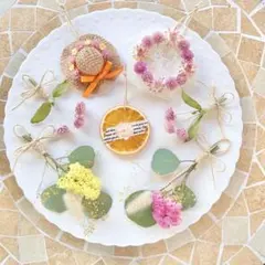 220ドライフラワー ガーランドꕤ︎︎ ‪ナチュラルꕤ︎︎春待ちガーランドꕤ︎︎·͜· ︎︎