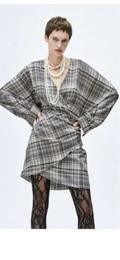 ZARA チェック　ワンピース