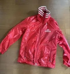 80s adidas ナイロンジャケット レッド　古着