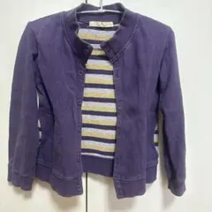 GLOBAL WORK パープル カーディガン キッズXL