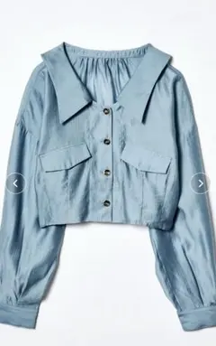 【タグ付き】REDYAZEL　シアークロップド丈シャツ

レディアゼル