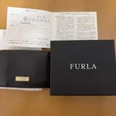 FURLA 三つ折り財布 ブラック レザー