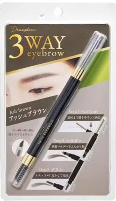 ピコモンテ3Wayアイブロウ アッシュブラウンペンシルパウダーブラシ 3IN1のサムネイル
