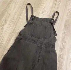 ダークグレー デニム サロペット