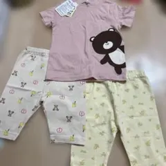 新品未使用 95 クマTシャツと五分丈パンツセット　パジャマ　レギンス　夏