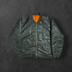 90sミリタリーMA-1 リバーシブル フライトジャケットカーキオレンジ 2XL