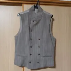 ベージュ ストライプ スーツベスト