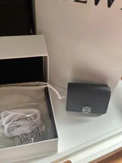 LOEWE アナグラムコンパクトウォレット ブラック　ロエベ三つ折り財布