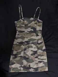 迷彩柄ノースリーブミニワンピース EUR 34