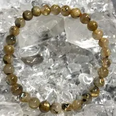 【太陽放射】ヘマタイトタイチンゴールドルチル 6mm 天然石ブレスレット