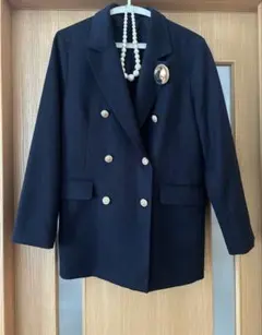GU ジーユー　紺ブレ　完売品　L 金ボタン付け替え　ダブルブレスト