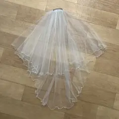 ホワイト二段式ウェディングベール