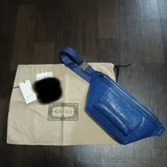新品未使用】グッチ 658582 ジャンボGGレザーボディバッグ ネイビー 
