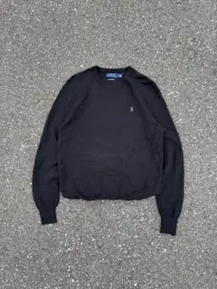 現行 Polo Ralph Lauren クルーネック ニット コットン 黒