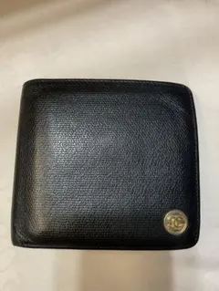 CHANEL ブラックレザー 二つ折り財布