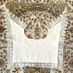 つけ襟 レース 総レース 生成り コットン ヴィンテージ風