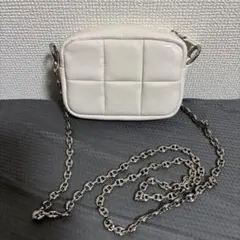 ADD CULUMN ショルダーバッグ ホワイト チェーン